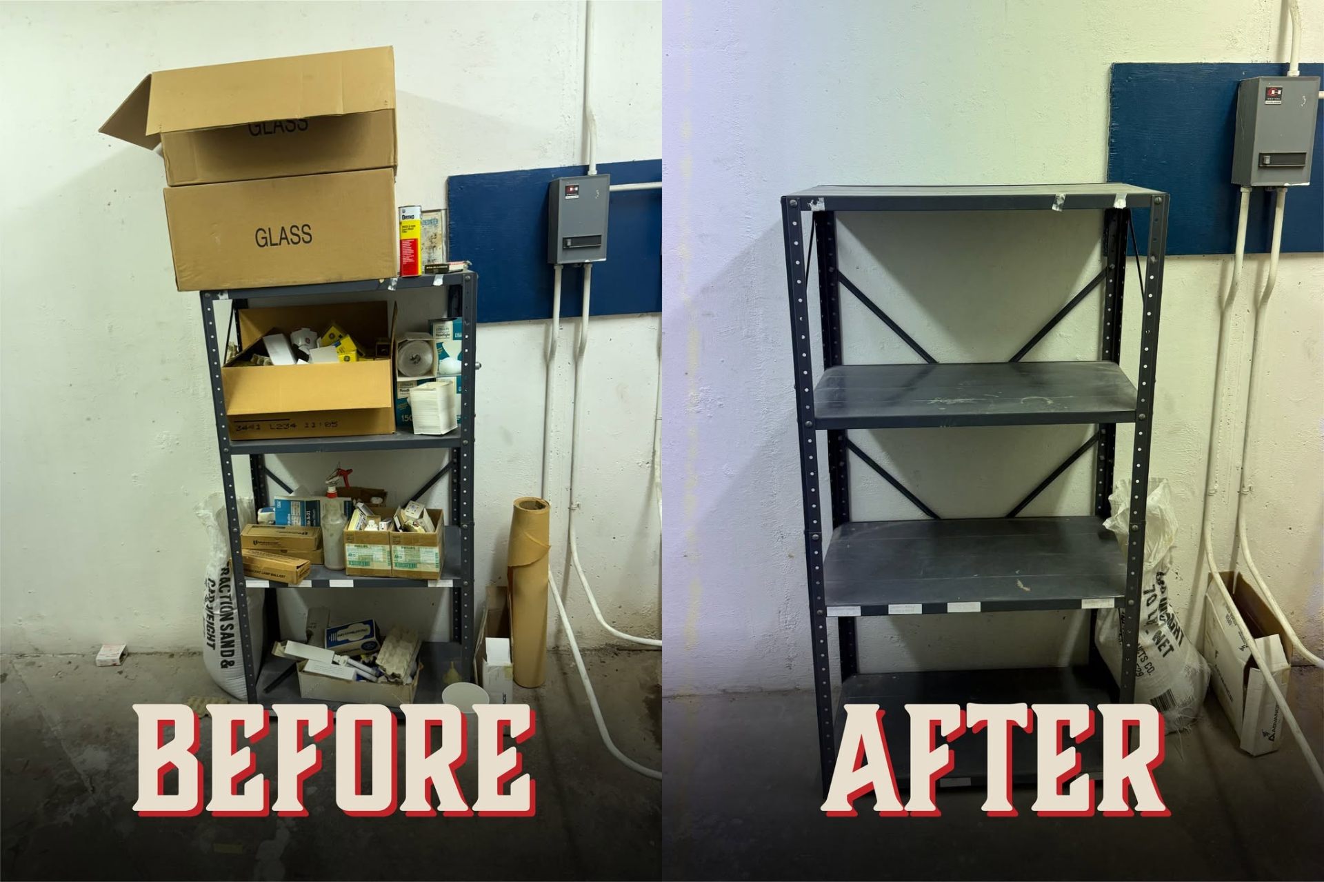 Before and after: Garage shelving haul